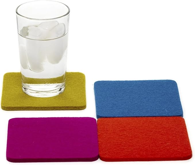 Graf Lantz - Bierfilzl Merino Wool Square Coasters Set of 4 - Electric - by GrafLantz