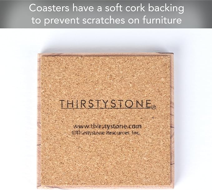 Thirstystone Desert Sand Natural Sandstone Coaster 4 Pack | 4" Square, - Image 5