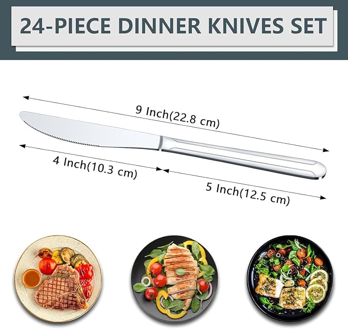 BEWOS 24-Piece 9-Inch Dinner Knives - Image 2
