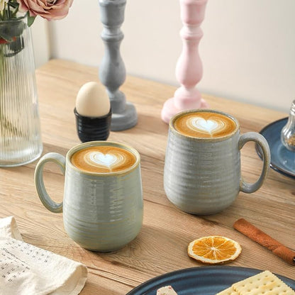 HASENSE Porcelain Coffee Mugs Set of 4, 15 Oz Reactive Glaze Coffee Cups - Image 4