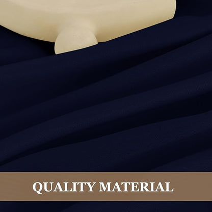 Fitable Navy Rectangle Table Clothes, 6 Pack - 90 x 156 Inch - Reusable and Washable Tablecloths, Polyester Fabric Table Covers for Wedding, Party, Banquet, Formal Events