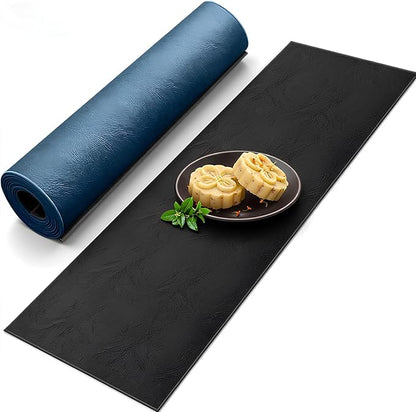 Double-Sided Faux Leather Table Runner, Waterproof Heat Resistant Non-Slip by Cimweideco
