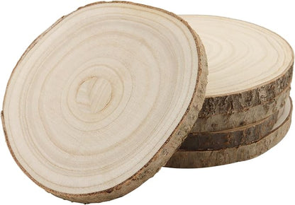 KINJOEK 10 PCS 7-8 Inch Large Natural Wood Slices - Image 5