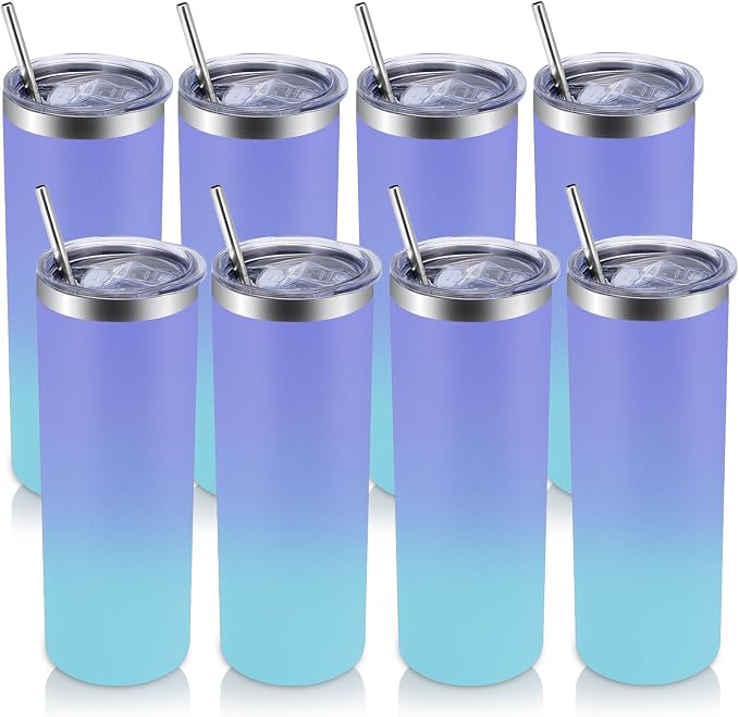 Volhoply 8 Pack Skinny Tumblers by LiveFully%EF%BC%8CDrinkFreely%E2%80%94KeepGoingwithVolhoply%EF%BC%81