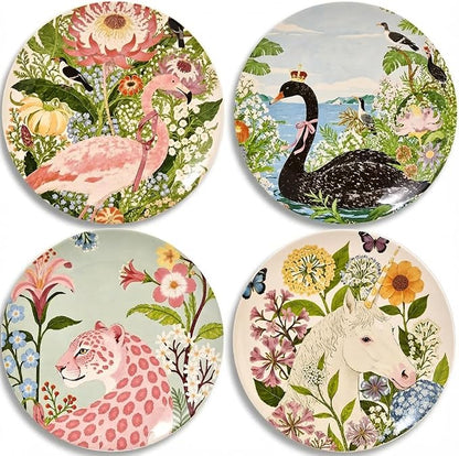 11 Inch Dinner Plates Set of 4, Ceramic Large Kitchen Plates | Ideal by ANCYDPMI
