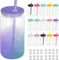 AZEAM 16 PCS Plastic Snow Globe Tumbler, 16 Oz Double Wall Snow Globe Cups | by AZEAM