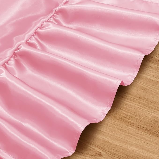 2 Pack Pink Satin Table Runner 12 x 108 Inch | Ruffle Design, Luxurious Dining - Image 5