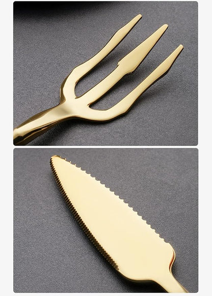 Gold Silverware Set for 14 Durable 18/10 Stainless Steel Flatware Set Creative Styles 56 Piece Modern Cutlery Tableware Utensils Set for Home Kitchen Wedding Restaurant Knives forks and Spoons