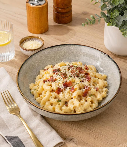 AmorArc 8.5’’ Ceramic Pasta Bowls Set of 6, 36oz Large Stoneware Bowls Set | - Image 5
