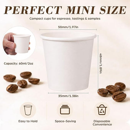 200 Pcs Mini Coffee Cups Brown Culture Cup 2oz Disposable Bathroom Cups Paper - Image 3