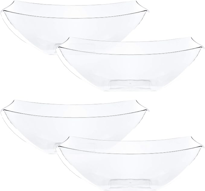 PLASTICPRO Disposable 64 ounce Square Serving Bowls, Party Snack or Salad Bowl by PLASTICPRO