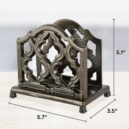 JOGREFUL Cast Iron Napkin Holder, Kitchen Organizer Classic Latte Gold | - Image 3
