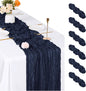 6 Pack Navy Blue Cheesecloth Table Runner, 17 x 108 inch, Semi Sheer Boho by ACSUIT