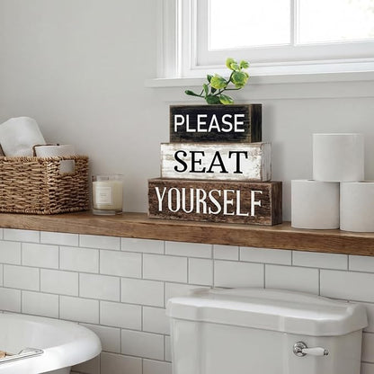 Moucuny 4 Pcs Bathroom Shelf Decor Farmhouse Bathroom Decor and Accessories - Image 7
