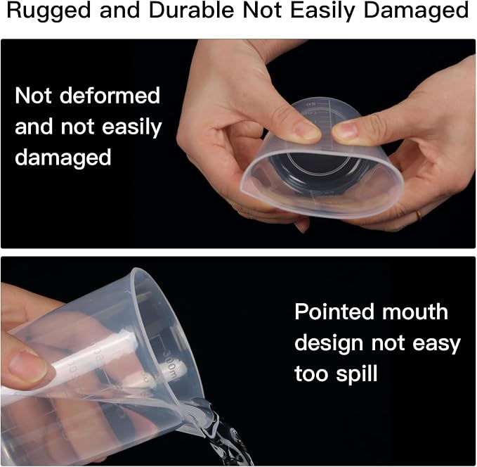 5 Pack Plastic Measuring Jugs, Transparent Lab Graduated Beakers, Heat - Image 6