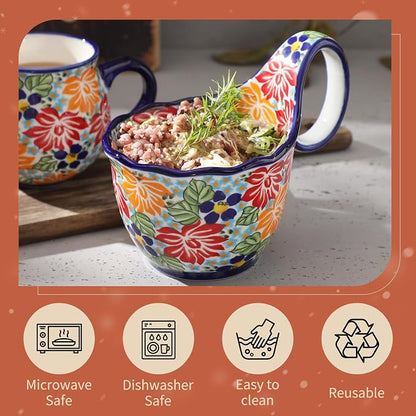 ALMA 16oz Soup Bowl with Handle, Ceramic Soup Cup - Image 6
