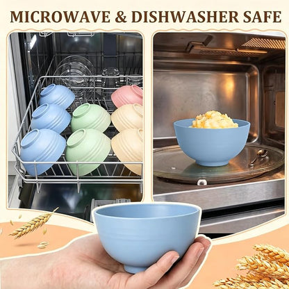 PYRMONT Small Bowls 10 Oz Wheat Straw Bowls Set of 8 Unbreakable Bowls - Image 7