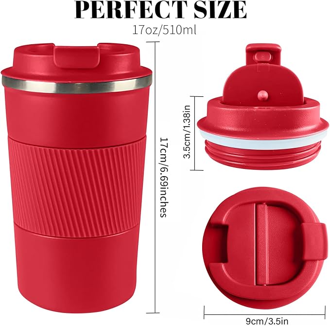 Insulated Travel Coffee Mug, Stainless Steel Coffee Cup - Image 3