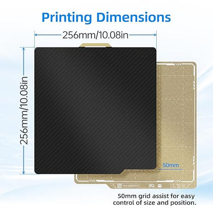 BIQU Designer Series Smooth PET+Textured PEI Build Plate for Bambu-Lab P1P P1S P2S X1C X1E A1 257x257mm, Double Sided PEI Spring Steel Build Plate Flexible Sheet Print Bed Removable Surface Platform