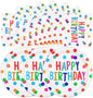 50PCS Birthday Plates and Napkins Party Decorations, 7inch Colorful Dots Happy by Unknown