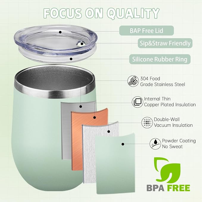 12oz/4 Pack Stainless Steel Wine Tumbler - Image 3