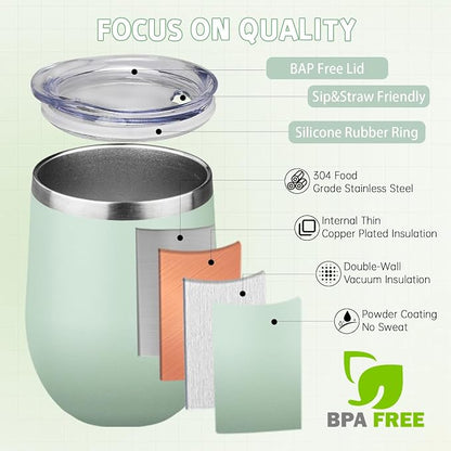 12oz/4 Pack Stainless Steel Wine Tumbler - Image 3