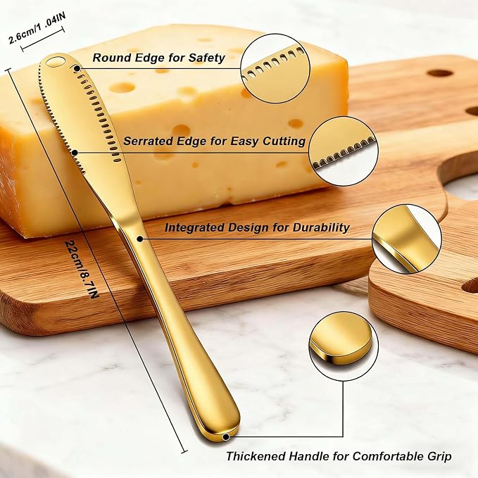 Butter Spreader Knife, Durable 8.7" Butter Knife, Stainless Steel Applicator - Image 3
