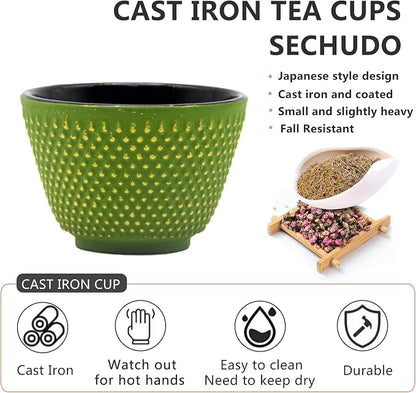 Japanese Cast Iron Tea Cups, Small and Heavy Teacups - Image 3