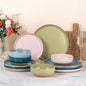 AmorArc Dinnerware Sets for 4, 12 Pieces Ceramic Plates and Bowls Set | Scratch by AmorArc