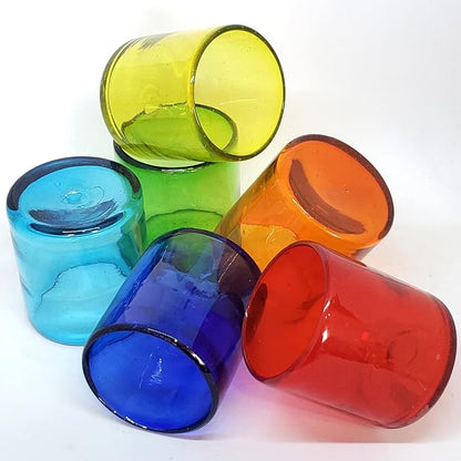 Rainbow Colored 9 oz Short Tumblers, Recycled Glass, Toxin-Free - Image 3