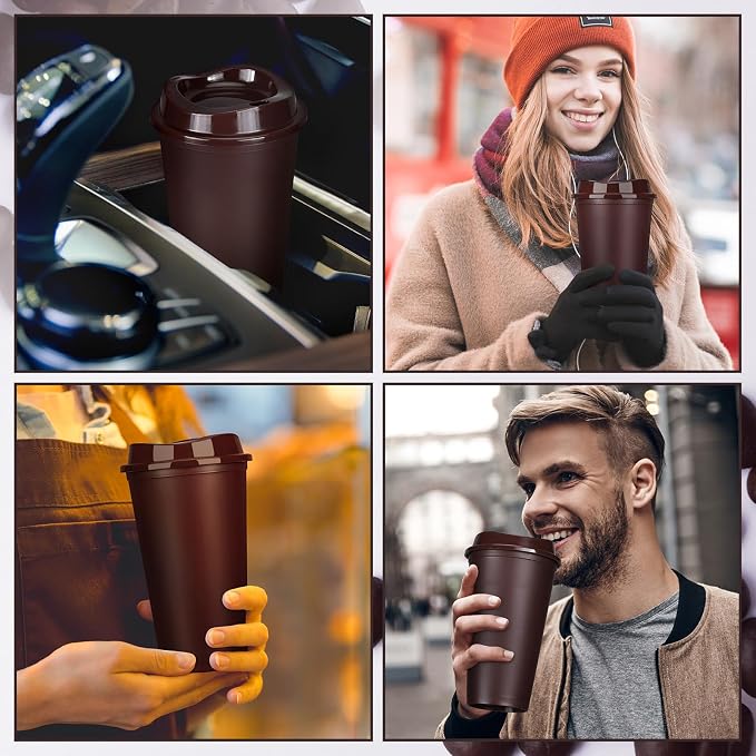 Domensi 15 Pack Reusable Plastic Coffee Cups - Image 6