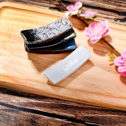 Ceramic Chopstick Rest Set of 4, Reactive Kiln Glaze Spoon Fork Holders | - Image 5