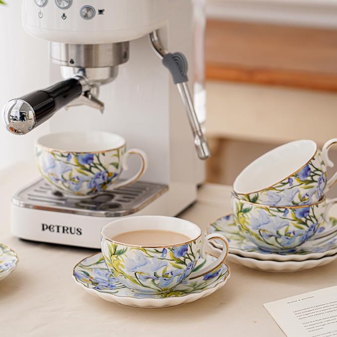 Agyiuns Tea Cup and Saucers, 6.4oz Floral Tea Cups - Image 4