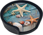 Fishnet Leather Coasters Starfish Seashells Set of 6 by Nameapo