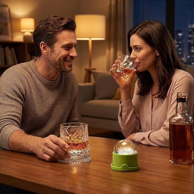 360° Rotating Whiskey Glasses Set of 2, Vintage Crystal Tumblers - Image 6