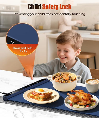 Warming Mat for Food, 46x15 Inch, Dark Blue, Fast Heat, Child Lock | Includes - Image 7