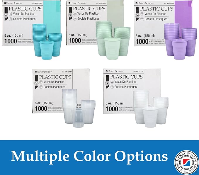 Henry Schein 5 Oz Plastic Disposable Dental Cups, 1000 Ct | Embossed Grip - Image 7
