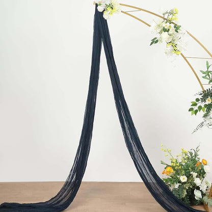 Efavormart 20ft Navy Blue Gauze Cheesecloth Wedding Arch Drapery Fabric - Image 2