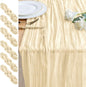 Cheesecloth Table Runner 10FT 6Pcs Beige Boho Gauze Rustic Sheer Runners | by Xiomot