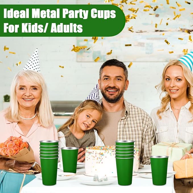 Mimorou 20 Pack 16 oz Stainless Steel Pint Cups Metal Cups Unbreakable Drinking - Image 6