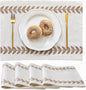 Wracra Embroidered Place Mats, Taupe Rustic Placemats Set of 4 | Macrame by Wracra