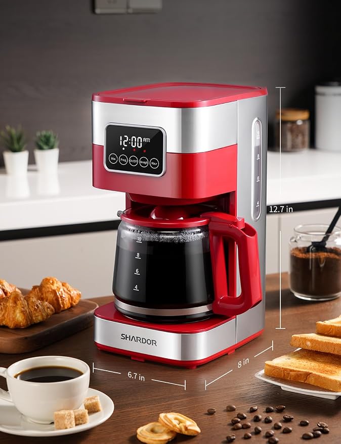 SHARDOR 10-Cup Programmable Coffee Maker, Regular & Strong Brew Drip Coffee - Image 7