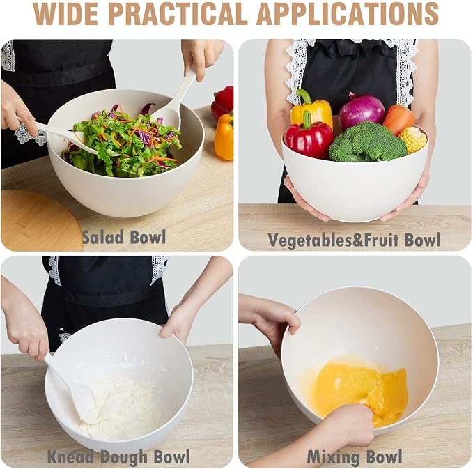 11.3" Extra Large Salad Serving Bowl Set - Image 6