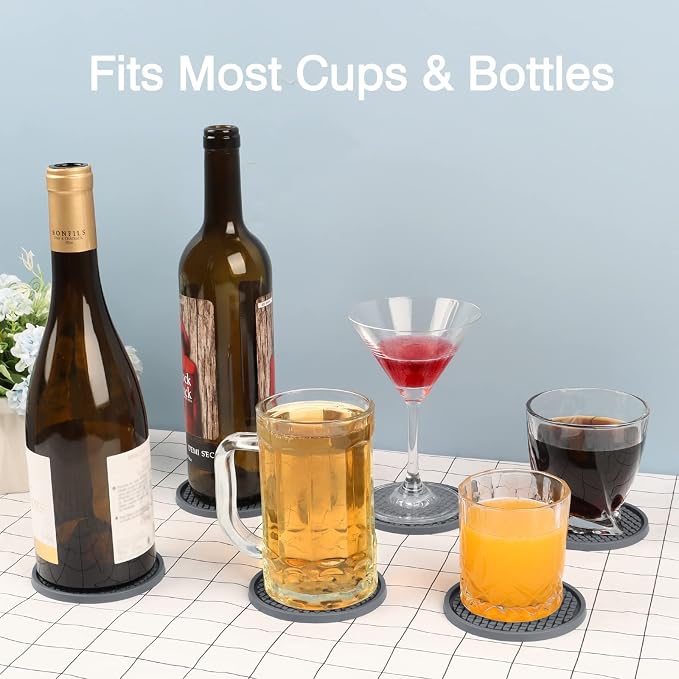 3 Pack Silicone Coasters for Drinks, Thickened Coaster - Image 9