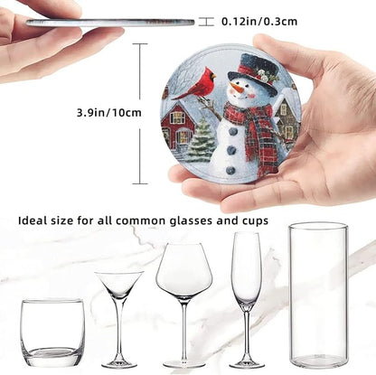 Christmas Snowman Red Bird Coasters - Image 3