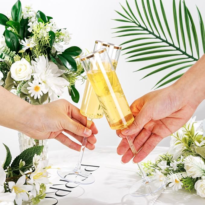 Ciaell 24 Pack Plastic Champagne Flutes - Image 3