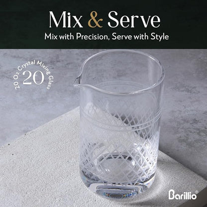 Barillio Crystal Cocktail Mixing Glass - 20 Oz Seamless Weighted - Bartender - Image 2