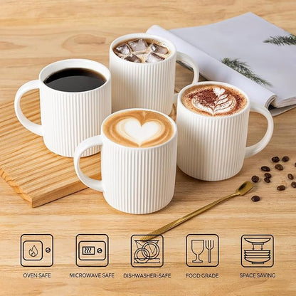 theterra Ceramic Coffee Mugs Set of 4, 14.2 oz Coffee Cups - Image 4
