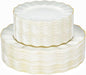 72PCS Ivory White Plastic Plates, Wavy Plates by QualQuot