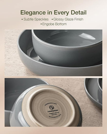 Famiware Milkyway 16-Piece Stoneware Plates and Bowls, Dark Gray | Dinnerware - Image 5